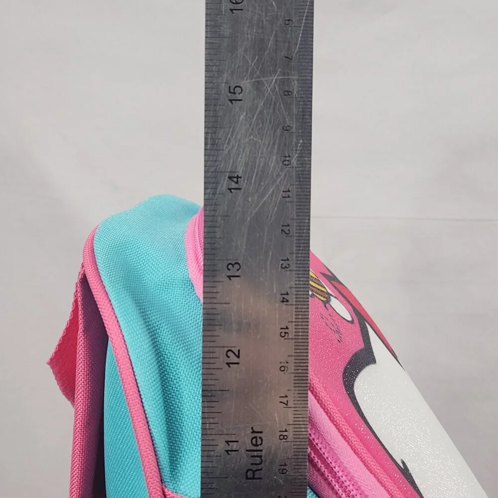 Hello Kitty Back Pack Book Bag Pink Turquoise Pocket NWOT SANIRO